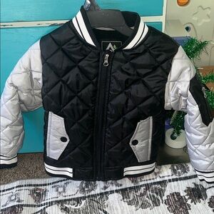 Black and White Kids Bomber Jacket